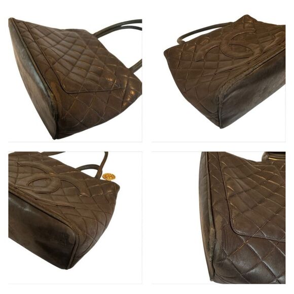 CHANEL Brown Quilted Shoulder Bag with Gold Accents - Picture 16 of 16